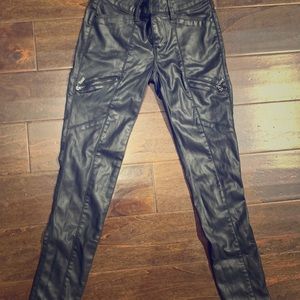 White black market Black leather pants